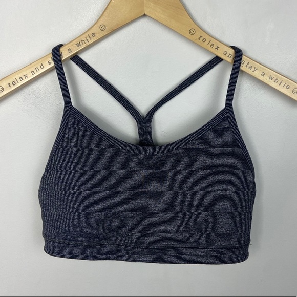 Lululemon Flow Y Sports Bra Nulu Herringbone Sz 6 - Picture 2 of 6